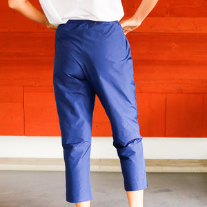 PETER O.MALLER Micro Taft Blue Basic Trousers
